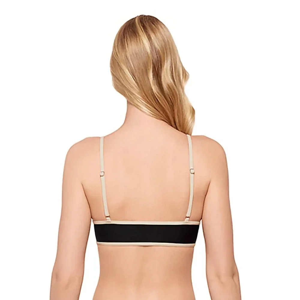 Salt + Cove Juniors Size XS In a Bind Front Tab Midkini Swim Top in Black 573